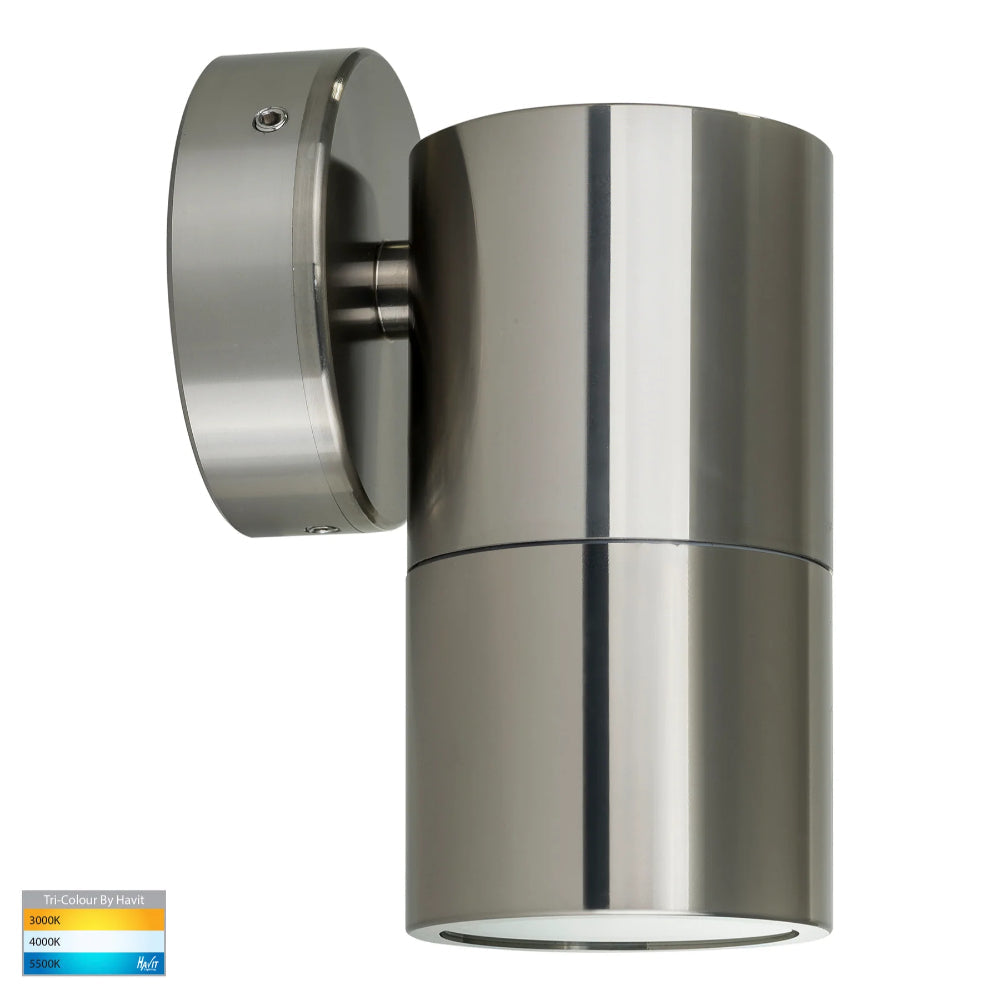 Tivah Single Fixed Down LED Wall Light Titanium Aluminium